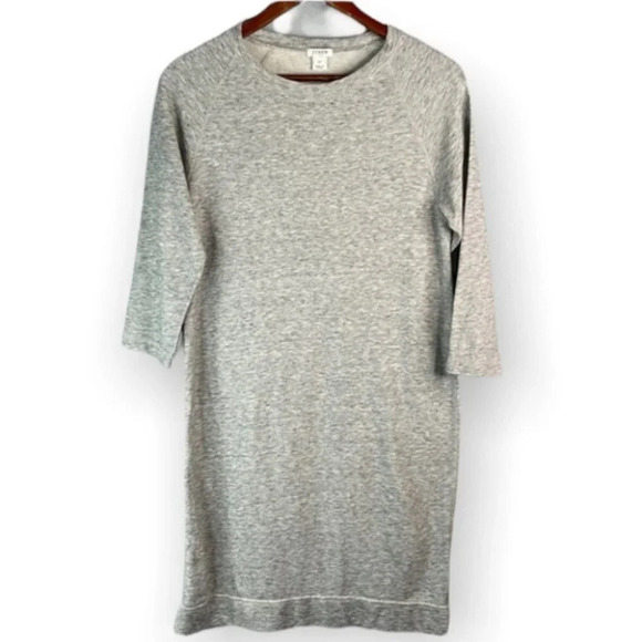 J.CREW Factory Sweatshirt Dress Heather Grey Marled Long Sleeve Preppy Size XS - Picture 2 of 11